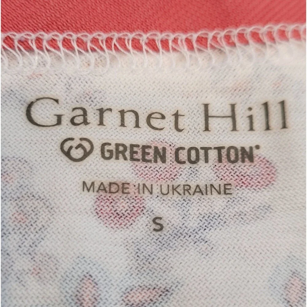 Garnet Hill Size S Asian Wrap Floral Organic Cotton Pajama Top Lounge Sleepwear
